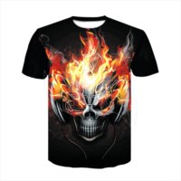 Haute qualité 3 D Sublimation Imprimé Psychédélique Crâne T Chemise pour hommes Grand sport et rue porte casual par des clients ajustement