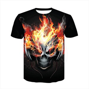 Haute qualité 3 D Sublimation Imprimé Psychédélique Crâne T Chemise pour hommes Grand sport et rue porte casual par des clients ajustement - Product Image 4