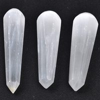 Varita de Cristal de Selenita Natural para Mujer, Feng Shui, Punta Cónica Tallada y Grabada, Regalos Espirituales, Decoración de Habitación, Sanación, Boda, Amor