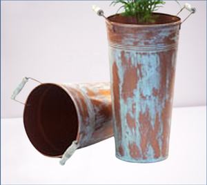 Vase à seau à fleurs de style européen antique, jardinière de sol personnalisable faite à la main pour la maison et le jardin, entièrement polyvalent - Product Image 2