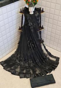 Hint pakistanlı yüksek talep edilen nakış iş Sari Sari şalvar elbise üretici ve ihracatçı - Product Image 5