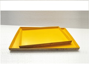 Plateau de service en bois manga, plateau de couleur jaune, livraison gratuite - Product Image 1