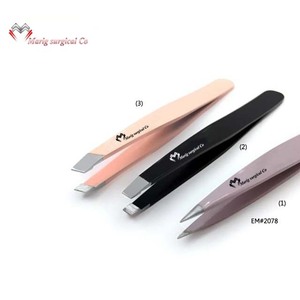 Pinzas de cejas de etiqueta privada de acero inoxidable, nuevo diseño, alta calidad, con embalaje de tubo - Product Image 2