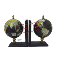 COLLECTIBLE BLACK <b>WOODEN</b> GLOBE BOOKENDS <b>MAP</b> NAUTICAL BOOK STAND LEARNING BOOKEND OFFICE DECOR - Product Image 6