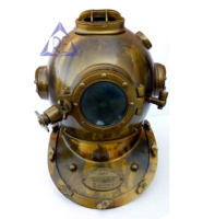 Casque de plongée sous-marine US Navy Mark V en laiton antique, taille réelle, impression numérique/UV, fait main, marque RE, décoration d'intérieur