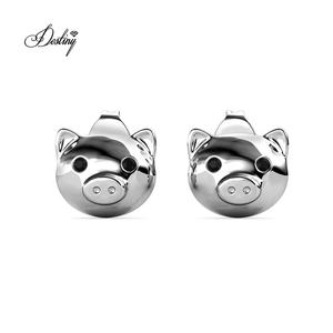 Simpatici <span class=keywords><strong>orecchini</strong></span> a bottone maiale impreziositi da cristalli <span class=keywords><strong>Swarovski</strong></span> dasini in argento Sterling 925 <span class=keywords><strong>orecchini</strong></span> gioielli <span class=keywords><strong>per</strong></span> adolescenti ragazza - Product Image 1