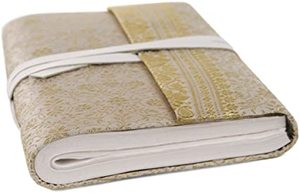 Fabric Cover Hardcover Eco-Friendly Diary Notebook 100 Sheets Handmade Paper Traveler's <b>Wedding</b> Gift for Him and Her Sari Style - Product Image 5