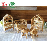Collection de meubles en rotin pour poupées, ensemble de sièges, banc, chaise pour poupées, décoration murale, vente en gros pour la maison
