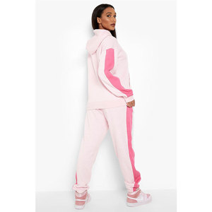 Sweatsuit Solid Color <b>Knitted</b> Trousers Long Sleeve Women Tracksuit Pocket Two Piece Set Hoodie Set - Product Image 2