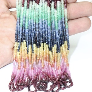Aaa tự nhiên đa quý <span class=keywords><strong>ruby</strong></span> Emerald Sapphire mặt <span class=keywords><strong>rondelle</strong></span> đá quý hạt bán quý hạt từ Ấn Độ nhà sản xuất - Product Image 2