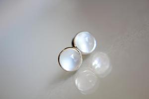 92.5 Sterling <b>Silver</b> Natural White Moonstone Smooth Round Gemstone Handmade <b>Women</b> Studs <b>Earring</b> Wholesale - Product Image 6