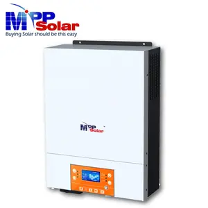 PIP4024MT inverter tenaga surya 4000w 24v 230v, MPP tinggi input PV 500v MPPT pengontrol isi daya surya 120A WiFi output AC ganda