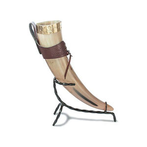 Corne à boire Style animal Support en métal fait à la main Bière Viking Authentique Meilleure qualité Cercle en laiton sculpté Axiom Home Agate Kitchenware - Product Image 1