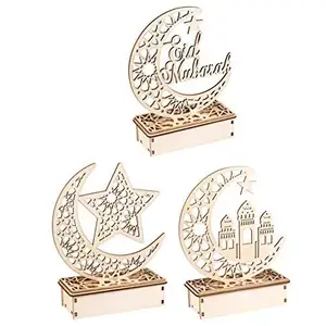 Stylish Ramzan Mubarak Table Decor Pretty & Decorative Moon & Star Design from Materials Use As Living Room Bed Room