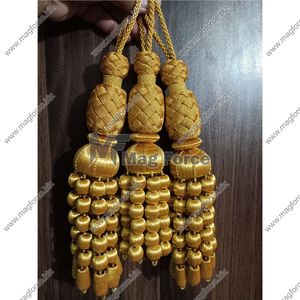 Guirlande de ferme de gland de perles de bois classiques avec le gland de Plaid de corde de Jute pour la décoration à la maison fabriquée au Pakistan - Product Image 3