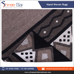 Alfombras de algodón de lana modernas de diseño abstracto ecológico recién llegadas Juego de 2 lavables reversibles tejidas a mano - Product Image 4