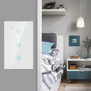 Mday Alexa Sakelar Dinding Mewah Desain Panel Sentuh Kaca ZigBee Sakelar Lampu Pintar Mendukung Google Home 1/2/3/4 Gang