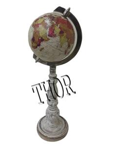 Globe décoratif de bureau de qualité supérieure, magnifique carte du monde, Globe rouge multicolore rotative, à Base blanche, décor de bureau - Product Image 4