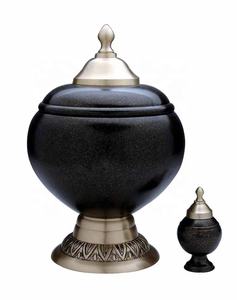 Urnas de cremación funeraria de 11 "para cenizas humanas, acabado de doble tono ecológico de estilo americano de latón hecho a mano - Product Image 1