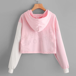 เสื้อครอปผู้หญิงมีฮู๊ด,เสื้อครอปคอตตอน - Product Image 3