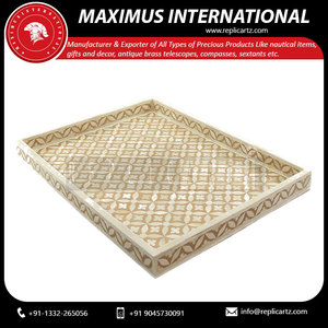 Luxury Maximus International Resin Inlay Square Tray Art Deco Decorative Display | Multi-functional Platter for <b>Coffee</b> Decor - Product Image 2