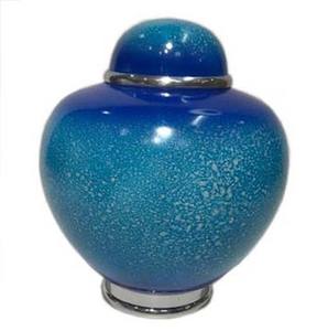 Urne funéraire de style américain pour cendres humaines, pour l'affichage de tributs commémoratifs, bleu religieux, collections AB, urne de style américain - Product Image 4