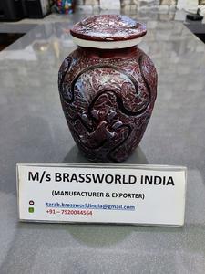 Canis — crème urn avec patte d'animaux en aluminium de haute qualité, fournitures d'incrustation, en métal - Product Image 4