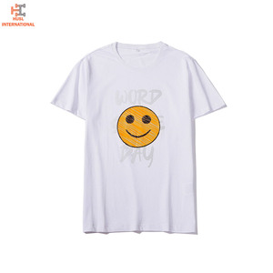 T-shirts unisexe 100% coton Vente en gros Séchage rapide Coupe ajustée Col en O Manches courtes Impression numérique multicolore personnalisée Motif solide - Product Image 2