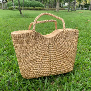 Bolso de Mano para Mujer, Hecho a Mano, Ecológico, Vintage, de Jacinto de Agua, Multifuncional, con Forro de Algodón Rústico, para Compras con Estilo, Regalo Directo - Product Image 1