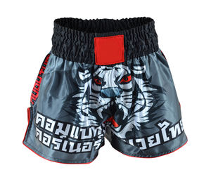 Pantalones cortos tailandeses de secado rápido más vendidos, Unisex, logotipo personalizado, colores, ropa de artes marciales, ropa deportiva, diseño de poliéster, entrenamiento de MMA, OEM - Product Image 5