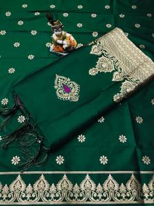 Pure Zijde Weven Werk Sari 'S Met Blouse Stuk/Banarasi <span class=keywords><strong>Saree</strong></span>