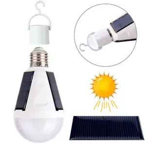 Rechargeable 7w 12w solar bulb indoor outdoor use led emergency bulb