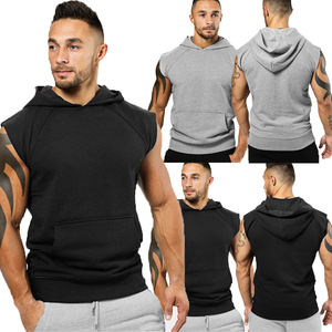 Débardeur à capuche de haute qualité pour hommes avec logo personnalisé respirant thermique Gym Fitness haut sans manches à la mode uni design vierge - Product Image 5