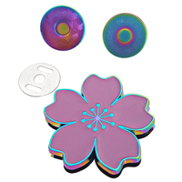 Boutons pression magnétiques en métal, 10 pièces, matériel Design fleur, pour sac personnalisé, boucle magnétique