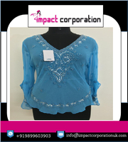 Pull tricoté de haute qualité pour femme, style vintage, avec perles et sequins, appliqués, en georgette unie, col en V, manches longues, pour l'automne, l'hiver et l'été