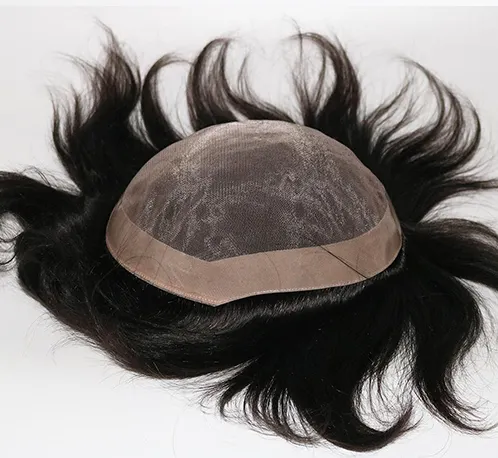 Wig Terbaru Rambut Manusia Kepala Penuh untuk Pria Rambut Manusia Perawan Alami Rambut Oriental