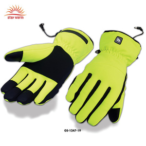 Unisex Waterproof Windproof Cold Warm High Visibility Yellow 7.4V <b>Battery</b> Heated Gloves - Product Image 3
