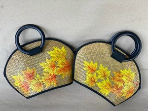 Handmade New Design Summer Straw <b>Beach</b> <b>Bag</b> for <b>Women</b> Handled Bamboo Cane with Embroidery Decoration Double Handle Bucket Pattern - Product Image 2