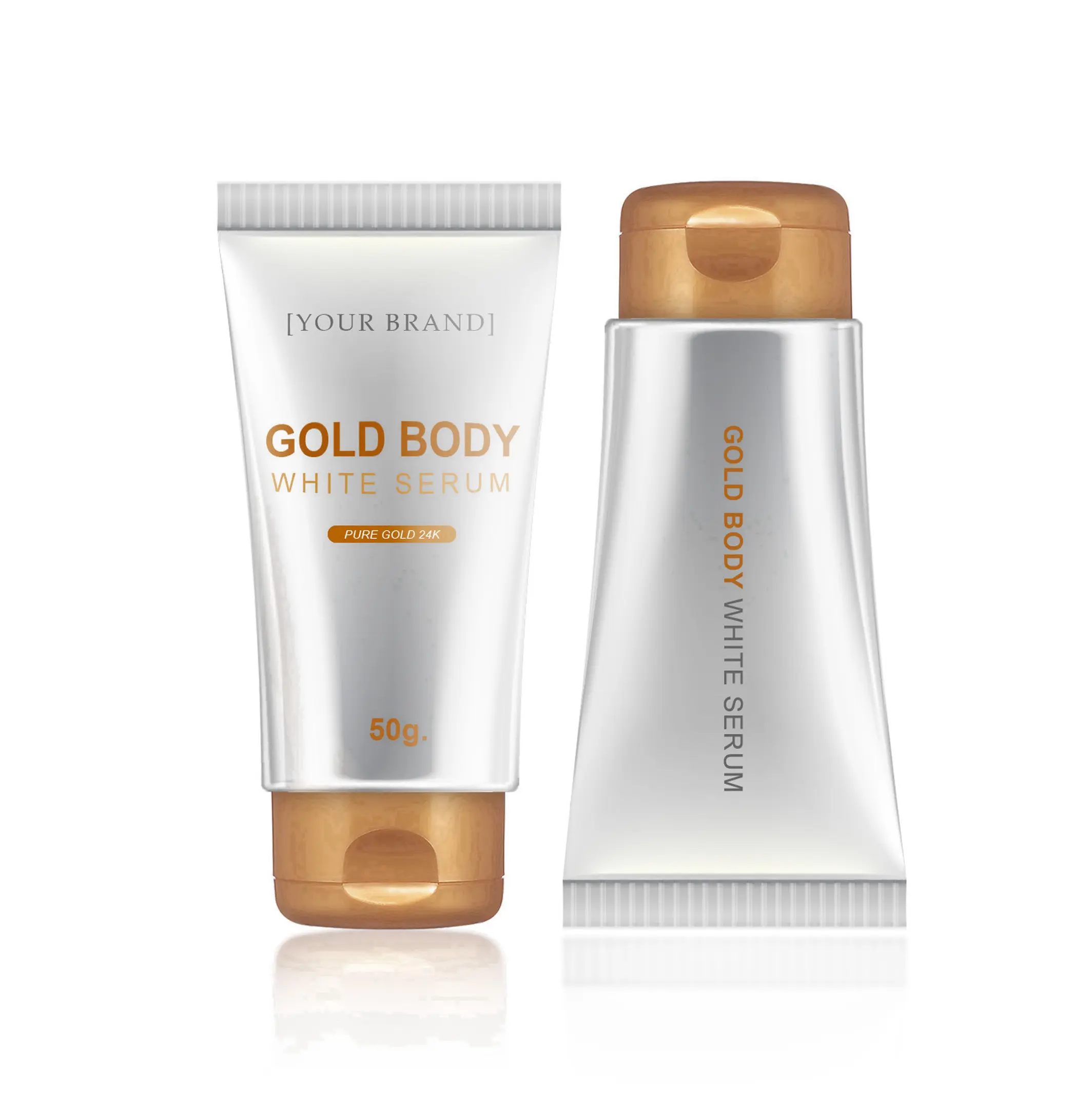 Oem Body Lotion Serum Lotion Pure 24K Goud 50G Oem Gemaakt In Thailand Fabrikant Hydraterende Body Lotion In fles