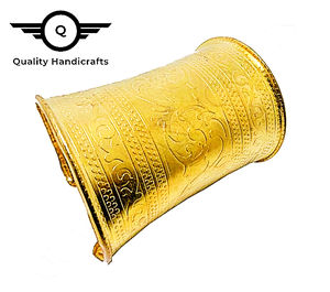 High Quality Handcrafted Gold-Plated Brass Metal Cuff Bracelet <b>Fine</b> Chain Link Bracelets Handicrafts Direct India Gift - Product Image 3