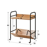Chariot de rangement moderne en bois avec étagères et roulettes verrouillables – Meuble de cuisine, bibliothèque de salon, mobilier de maison