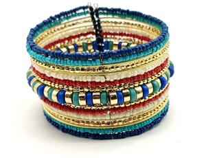 Pulseras tejidas de colores para compras en línea, joyería de último diseño, popular, cuentas de oro, brazalete, suministro de joyería, India - Product Image 3
