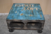 Table basse industrielle antique en bois, mobile avec rangement, pour salon, maison, hôtel, restaurant, petite taille
