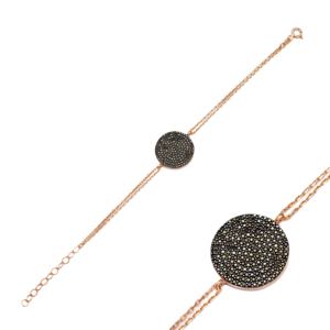 Pulsera de plata de ley 925 con piedra de circón negro, joyería de diseño turco - Product Image 1