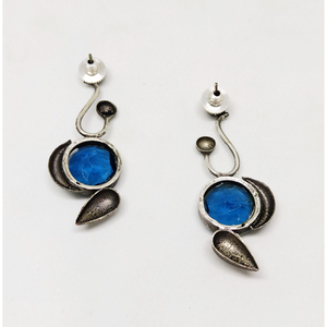 new designer latest treanding <b>handmade</b> brass silver look alike stone stud ethnic <b>earings</b> for girls and women - Product Image 2