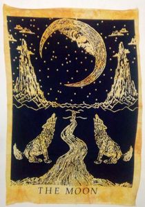 ผ้าแขวนโปสเตอร์ขนาดเล็กรูปพระจันทร์และหมาป่าผ้าฝ้ายตกแต่งผนังรูปดาวห้าแฉกของตกแต่งบ้านผ้าปูโต๊ะหลากสีสำหรับคนส่งของอินเดีย - Product Image 6