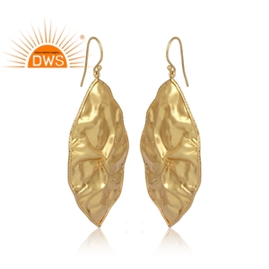 Handmade Latest Design Sterling Silver 18K <b>Gold</b> Plated <b>Dangle</b> <b>Earring</b> Silver Custom Jewelry Manufacturer - Product Image 2
