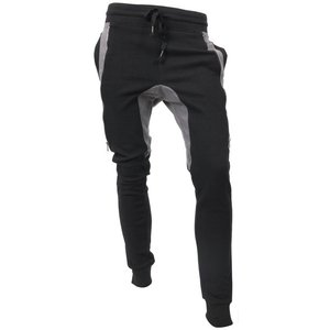 Pantalon de survêtement en molleton gris pour homme, coupe ajustée, taille élastique, avec empiècements noirs et poches, pour toutes les saisons - Product Image 5