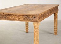 Table à manger indienne en bois de manguier massif de Style Antique fait à la main sculpture pliée maison bureau cuisine maison Bar avec marbre
