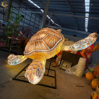 FL06 Chinesisches Neujahrsfest Dekoration Seide Tier Meeres schildkröte Laterne